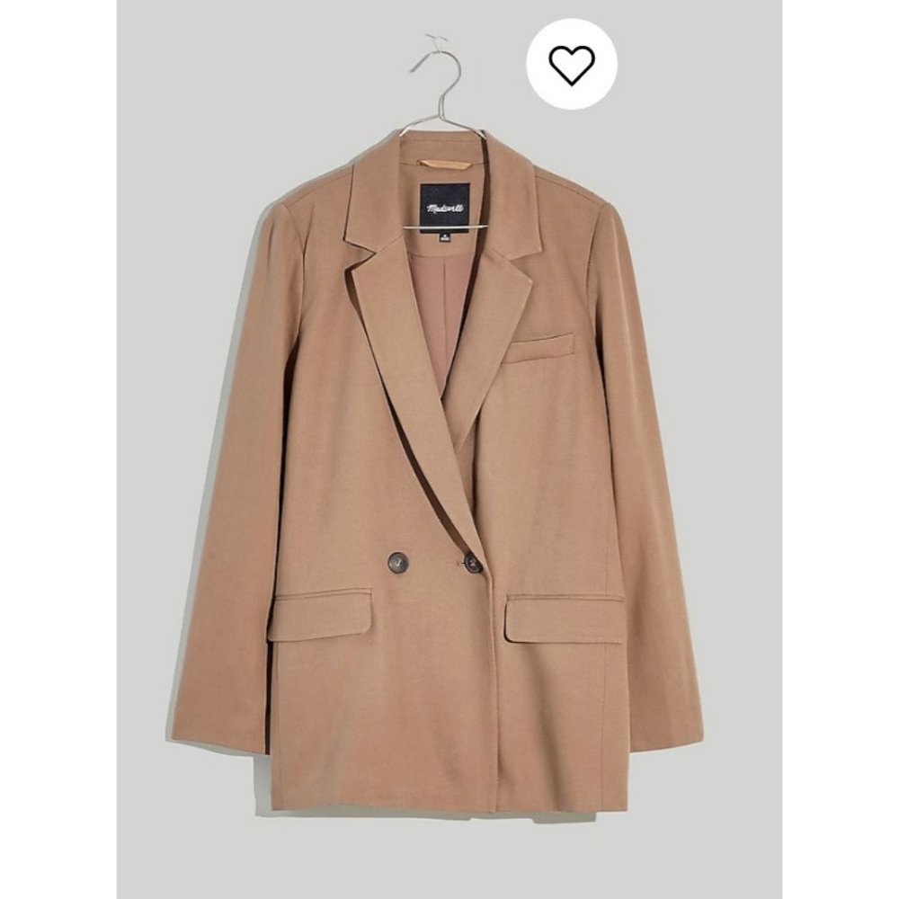 Madewell Tan Double-Breasted Blazer